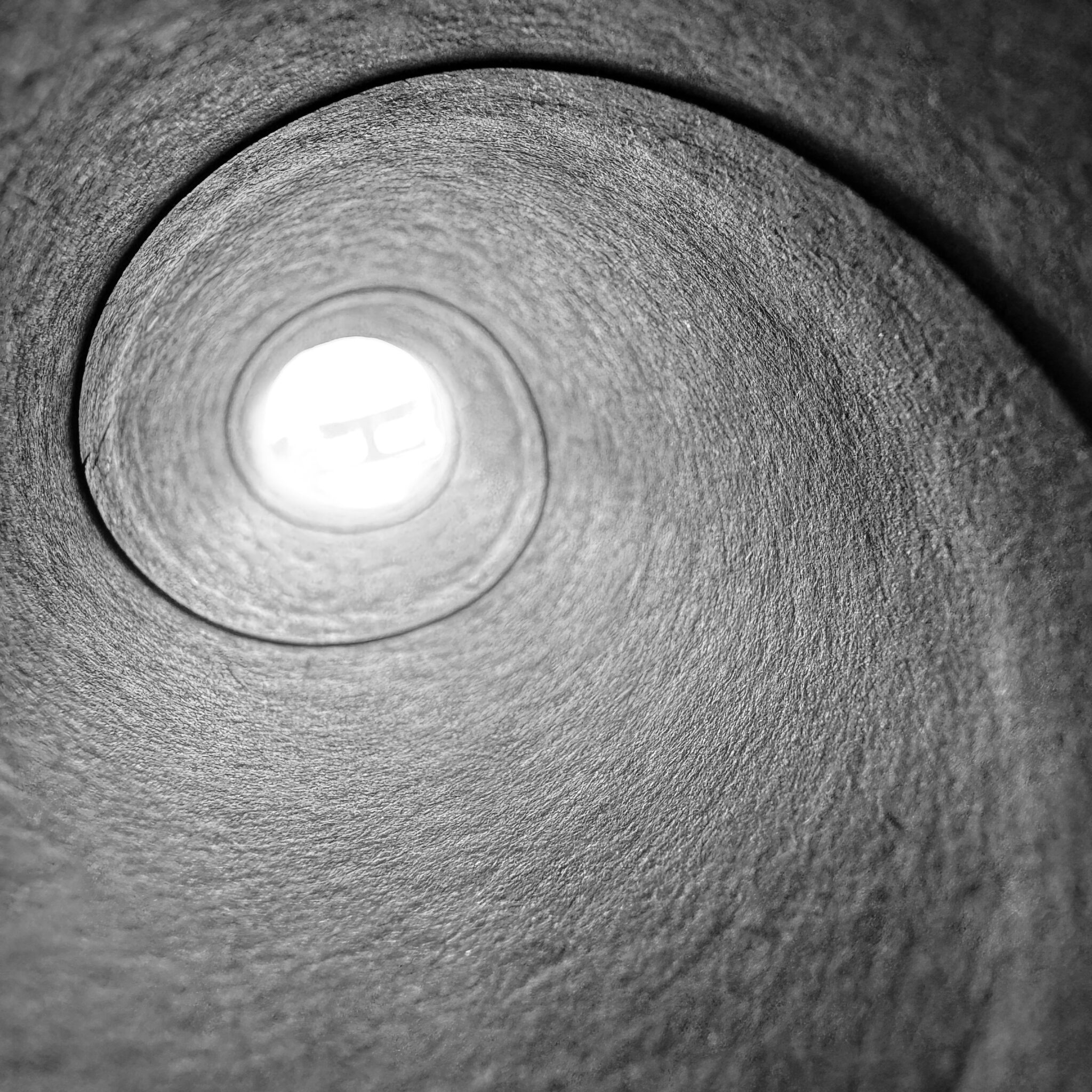 A spiral passage viewed from within